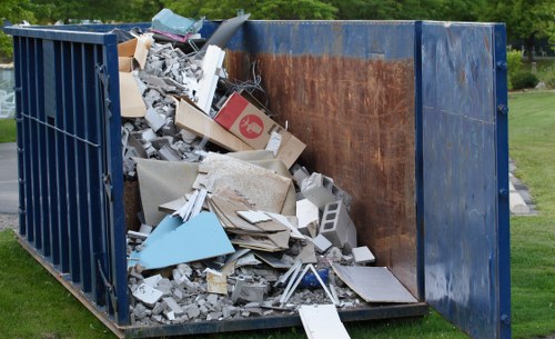 Professional team conducting garage clearance