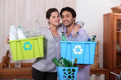 Satisfied business owners after office clearance